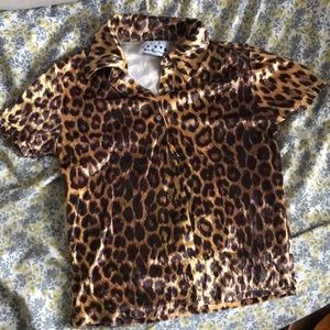 Vintage 90s Y2K leopard print button down